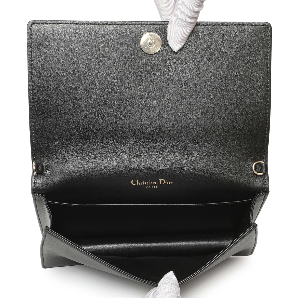 Christian Dior Black Lambskin Cannage Lady Dior Pouch Handbags Christian Dior
