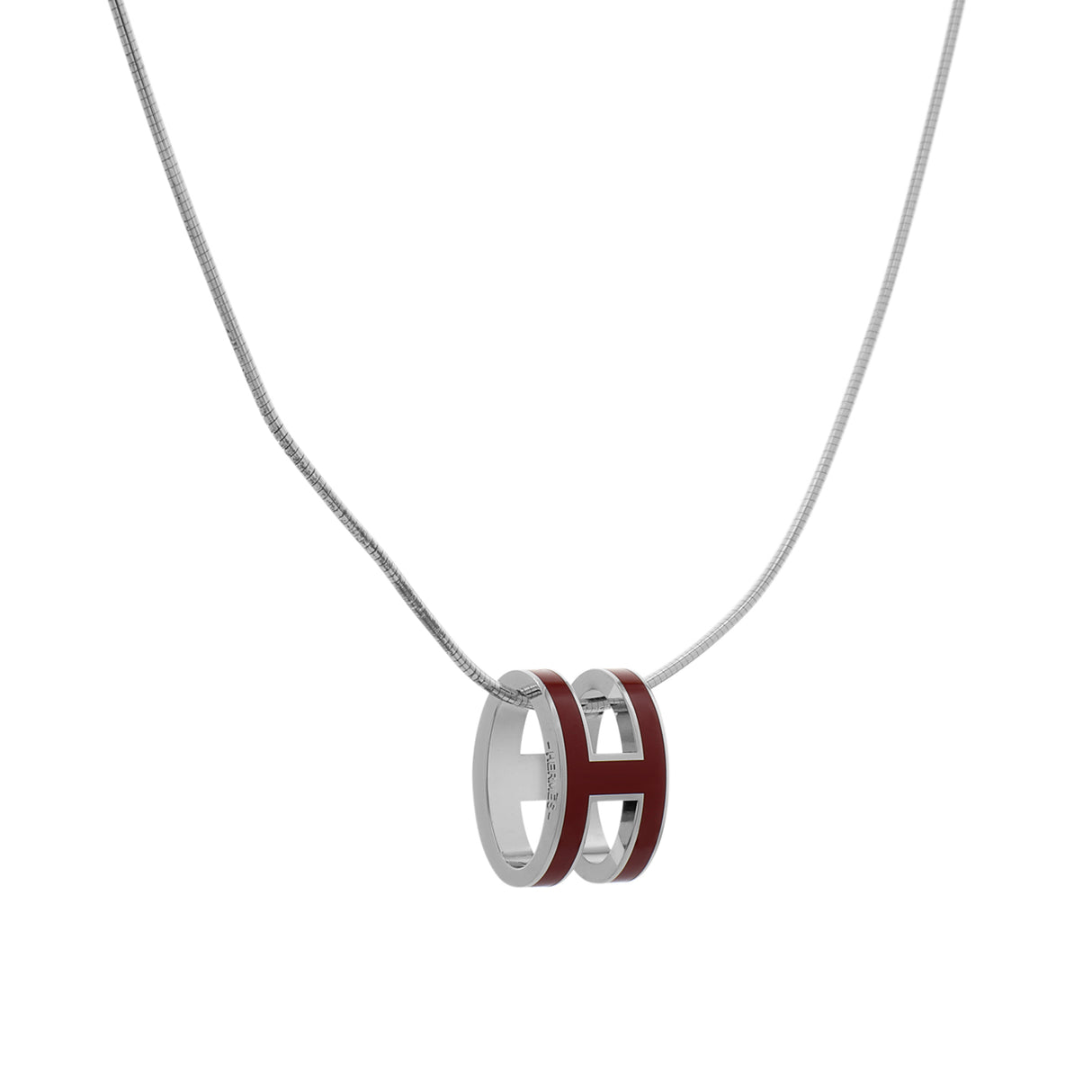 Hermes Palladium Lacquered Pop H Pendant Designer Jewellery Hermes