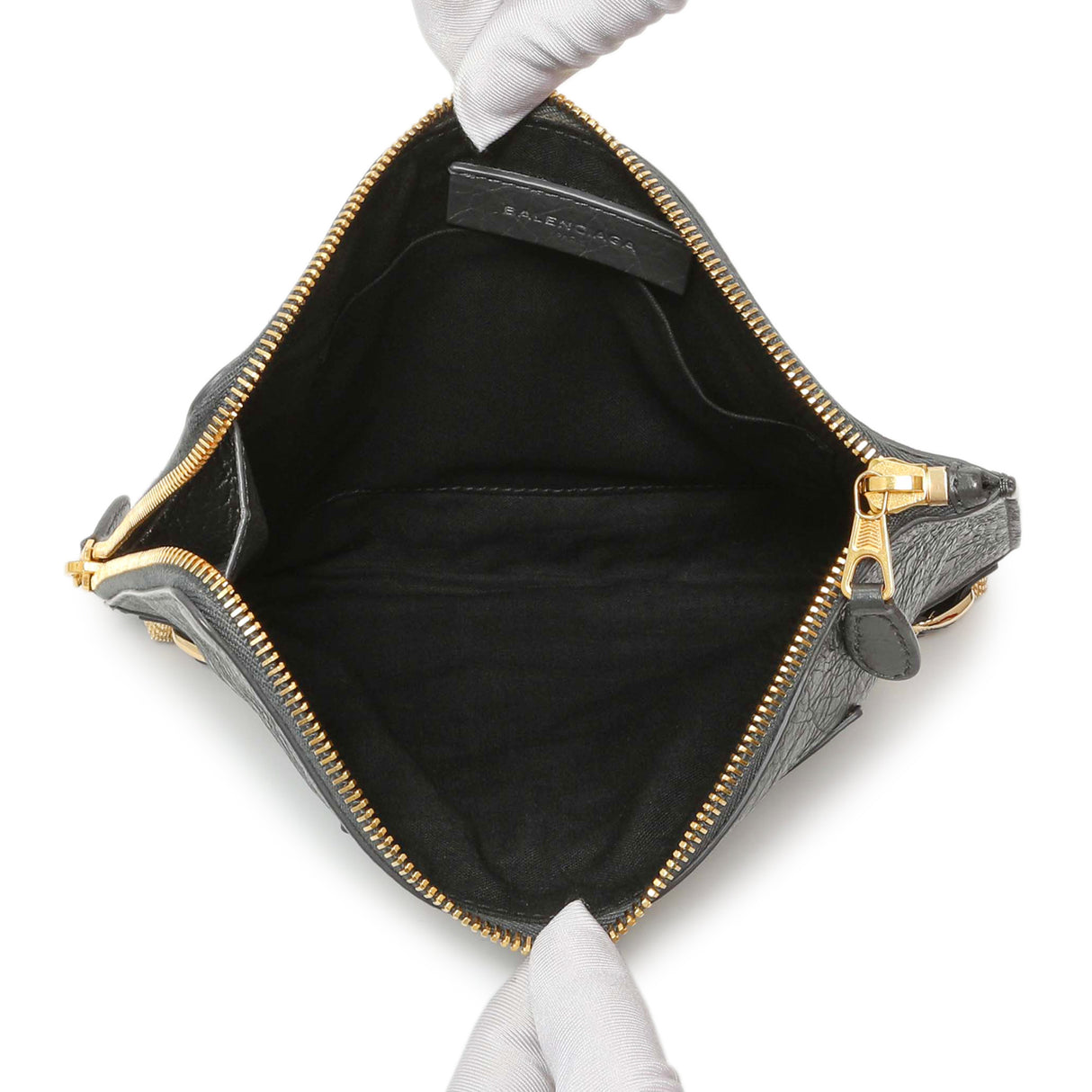 Balenciaga Gris Fossile Lambskin Giant 12 Zip Pouch Accessories Balenciaga