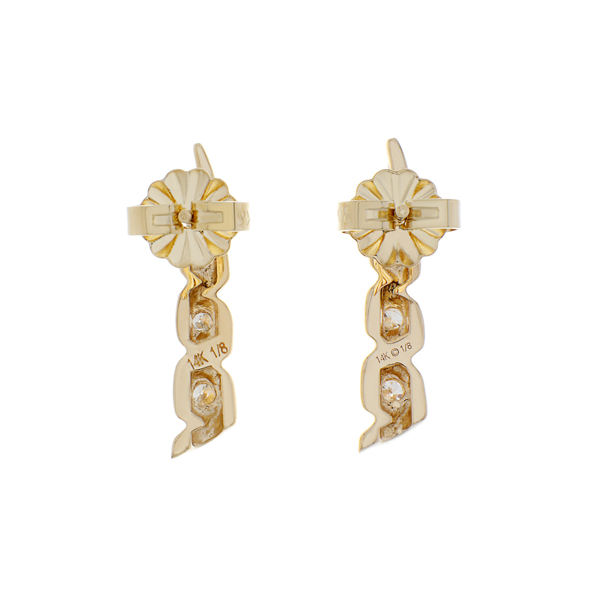 14K Yellow Gold Diamond Earrings Fine Jewellery Modaselle