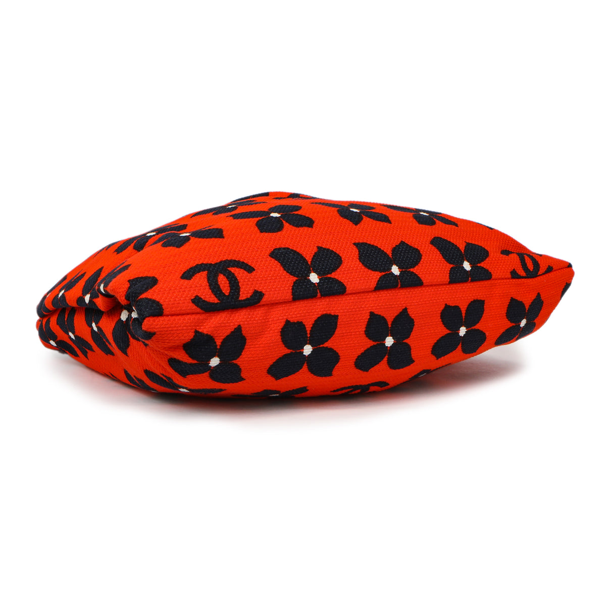 Chanel Red Floral Canvas Frame Tote Handbags Chanel