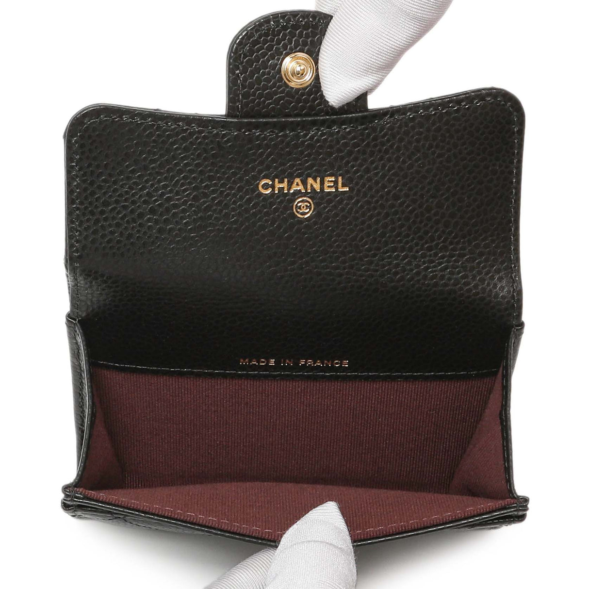 Chanel Black Quilted Caviar Flap Card Holder Wallet Accessories Chanel