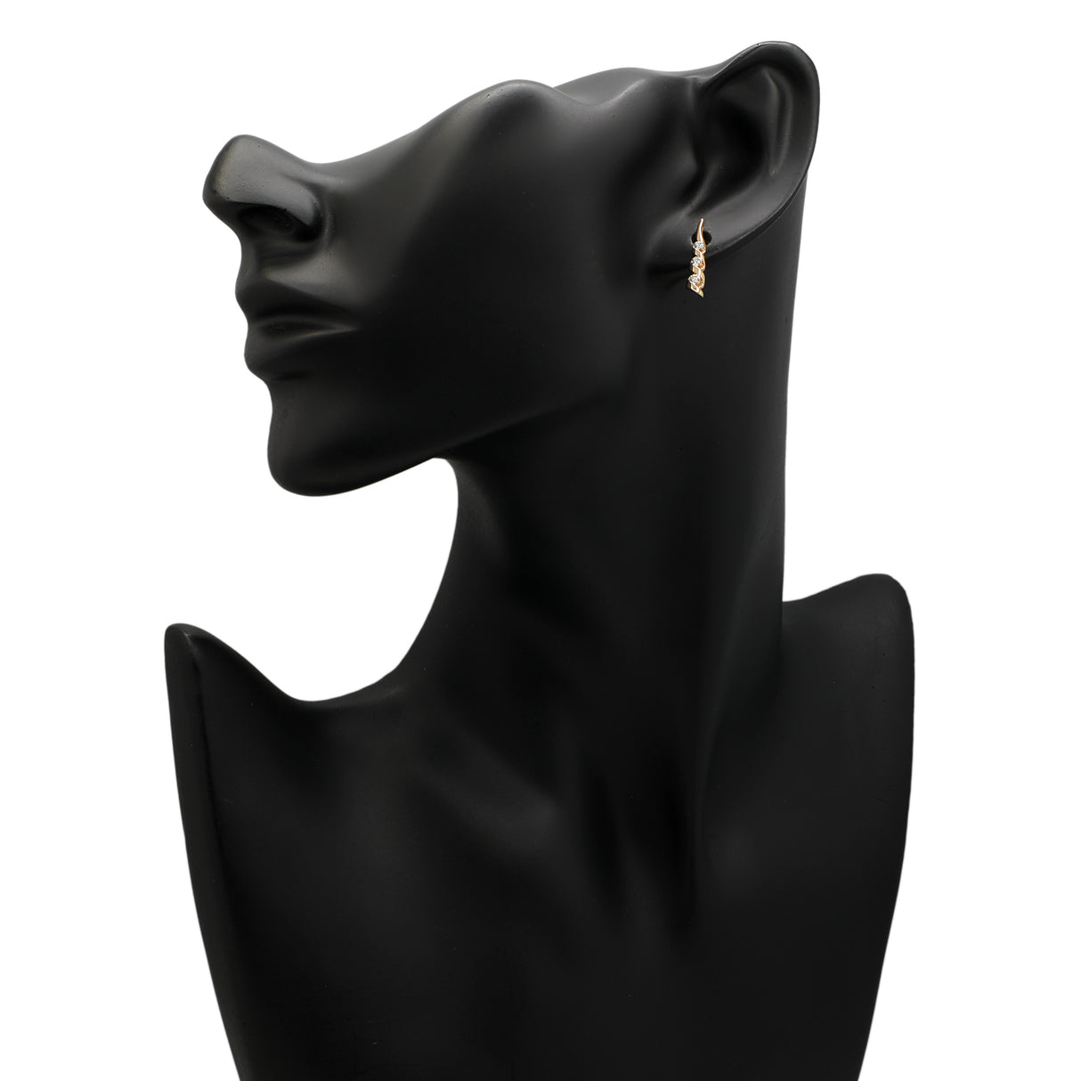 14K Yellow Gold Diamond Earrings Fine Jewellery Modaselle