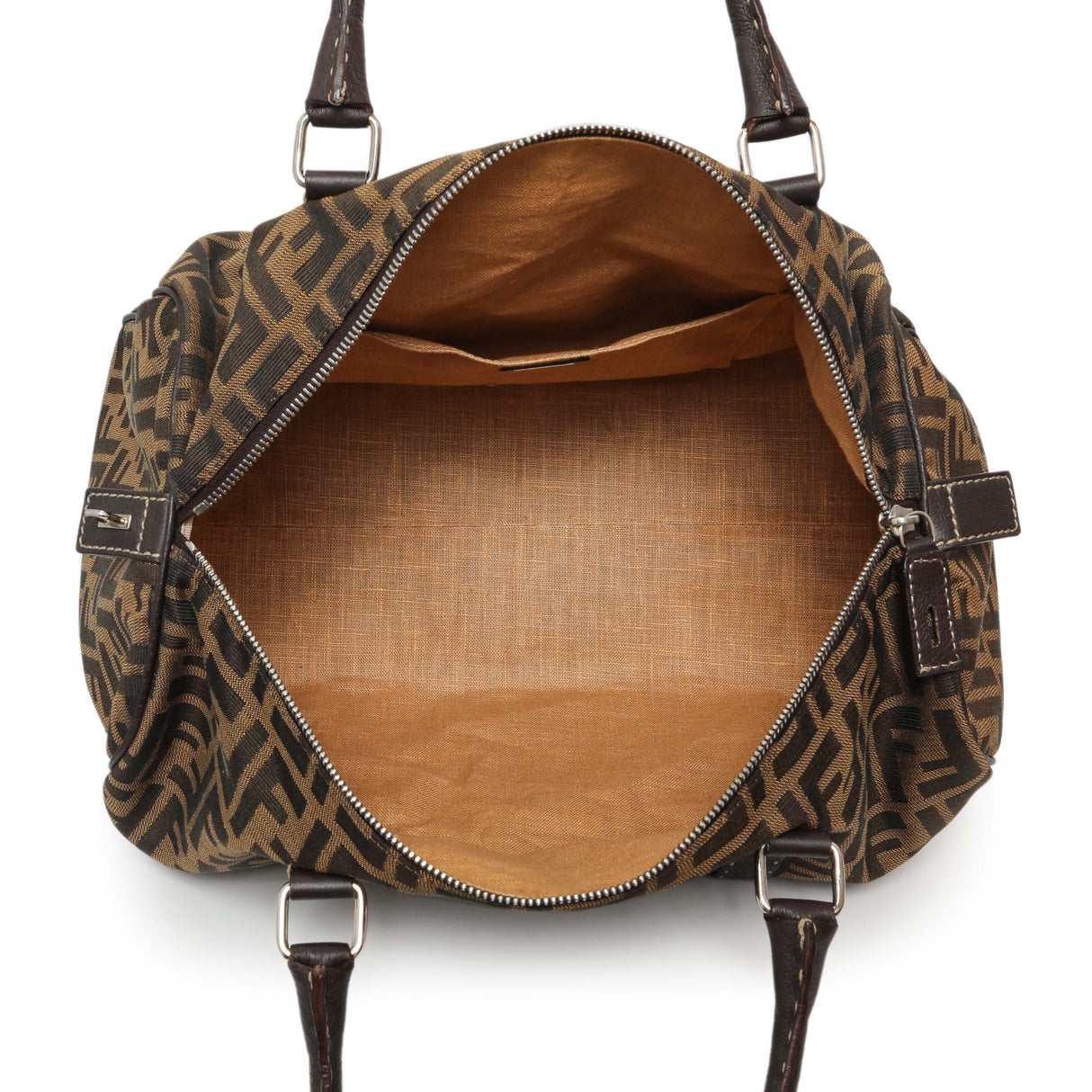 Fendi Zucca Selleria Large Boston Bag Handbags Fendi