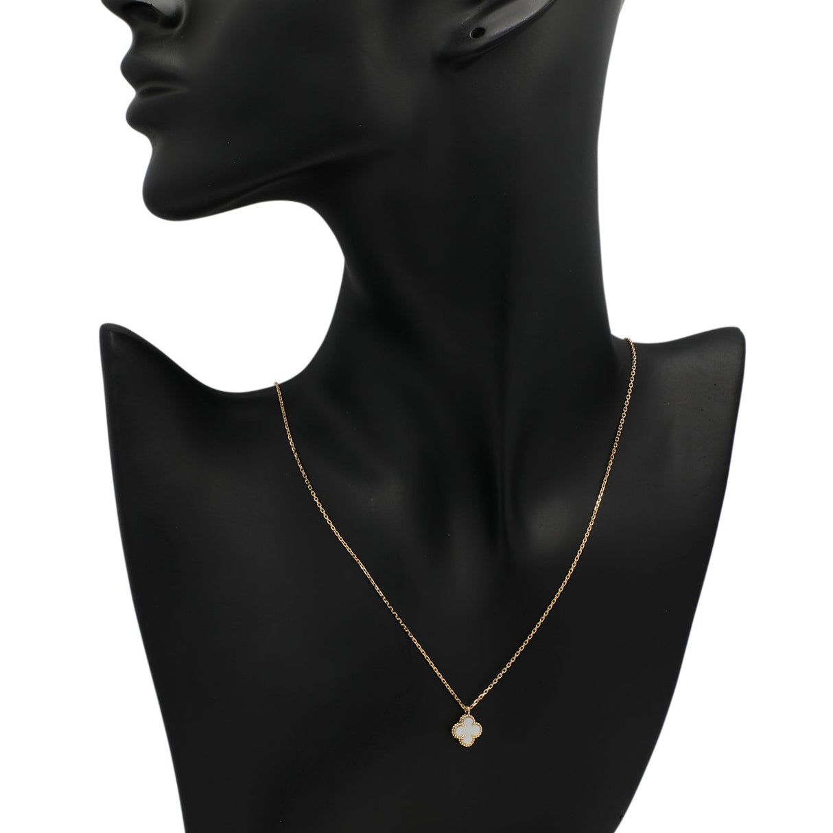 Van Cleef & Arpels 18K Yellow Gold Mother of Pearl Sweet Alhambra Pendant Necklace Designer Jewellery Van Cleef and Arpels