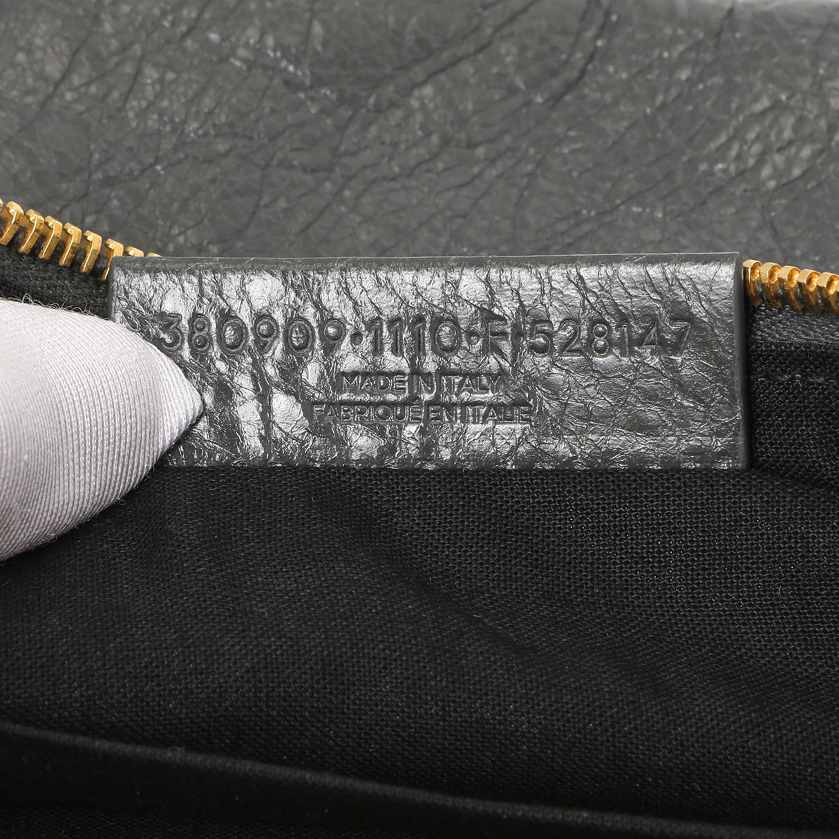 Balenciaga Gris Fossile Lambskin Giant 12 Zip Pouch Accessories Balenciaga