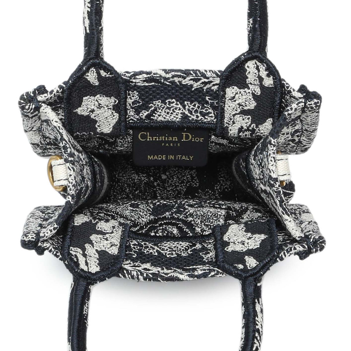 Christian Dior Canvas Toile de Jouy Reverse Embroidered Mini Book Tote Phone Bag Handbags Christian Dior