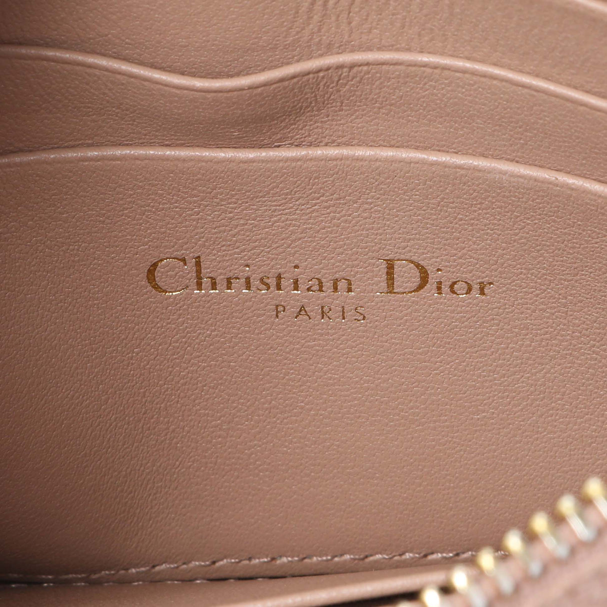 Christian Dior Calfskin Cannage Caro Zipped Pouch With Chain Handbags Christian Dior