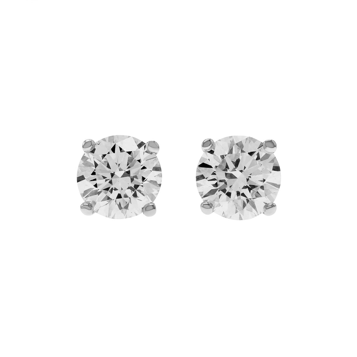 14K White Gold 4.01 Carat Diamond Stud Earrings Modaselle