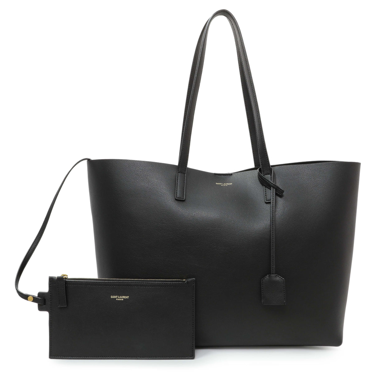 Saint Laurent Black Calfskin Large Shopping Tote Handbags Saint Laurent