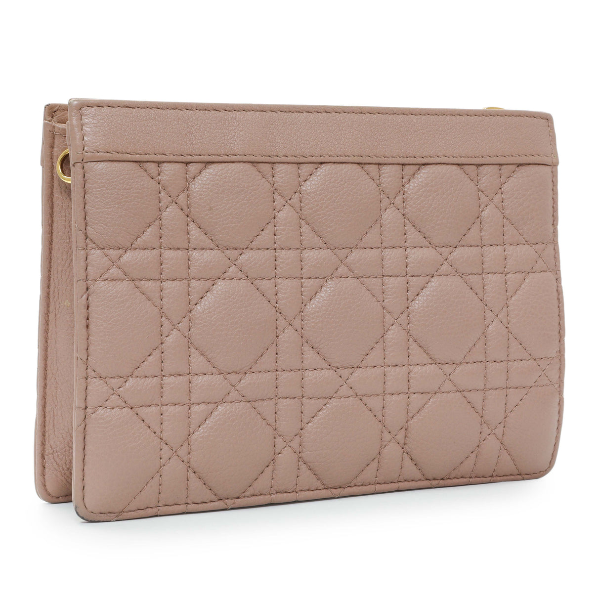Christian Dior Calfskin Cannage Caro Zipped Pouch With Chain Handbags Christian Dior