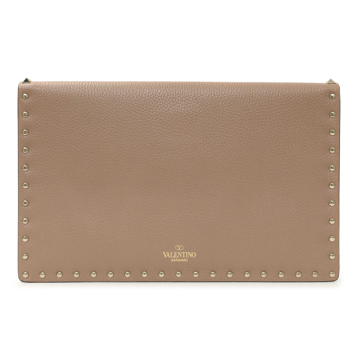 Valentino Poudre Pebbled Calfskin Large Rockstud Envelope Pouch Accessories Valentino