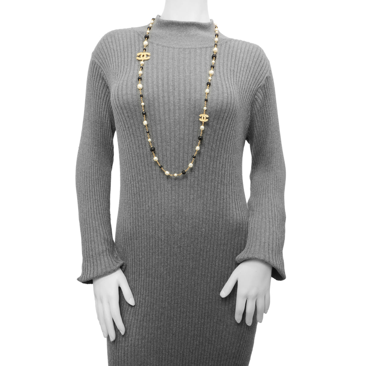 Chanel Pearl Beaded CC Long Necklace Designer Jewellery Chanel