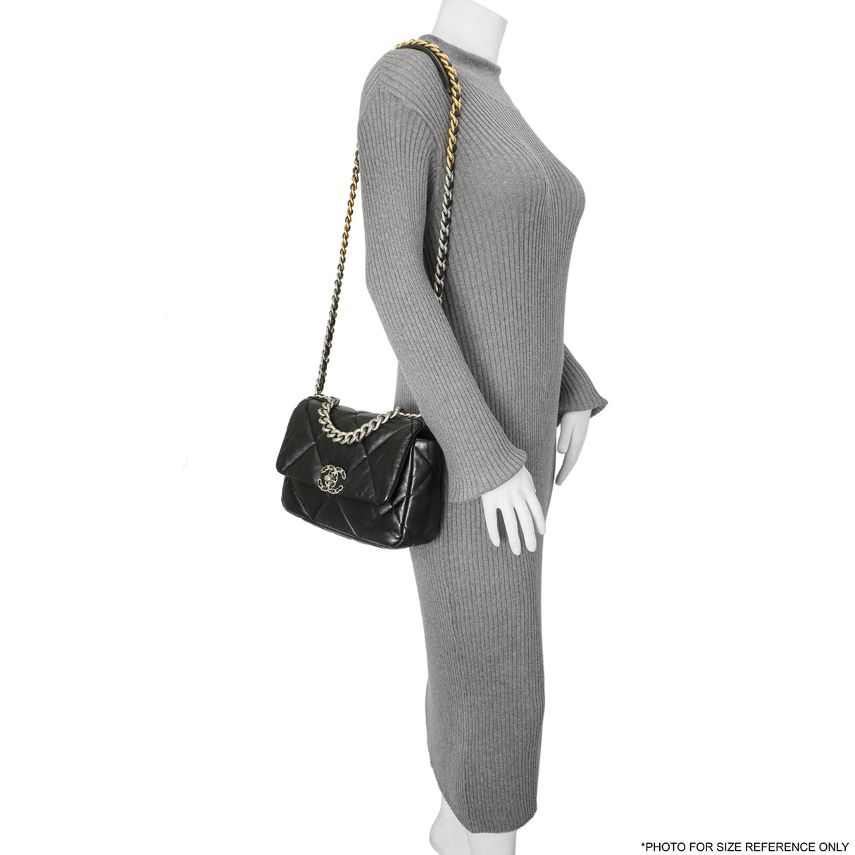 Chanel Black Quilted Lambskin Medium 19 Flap Handbags Chanel