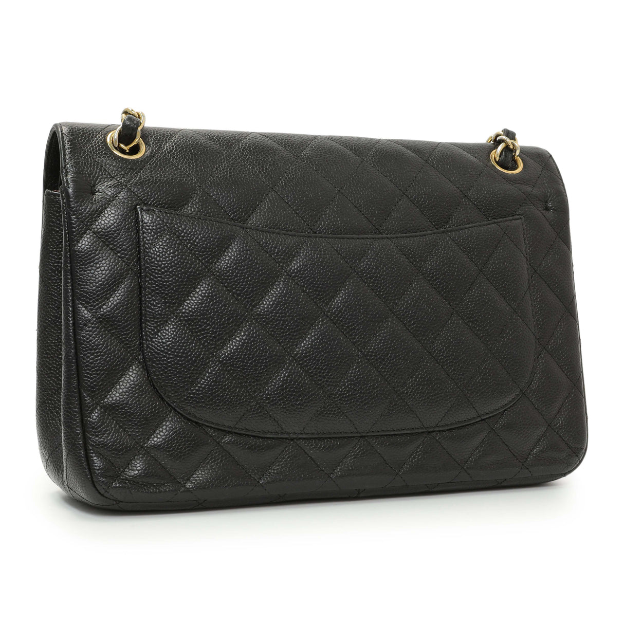 Chanel Black Quilted Caviar Jumbo Double Flap Handbags Chanel
