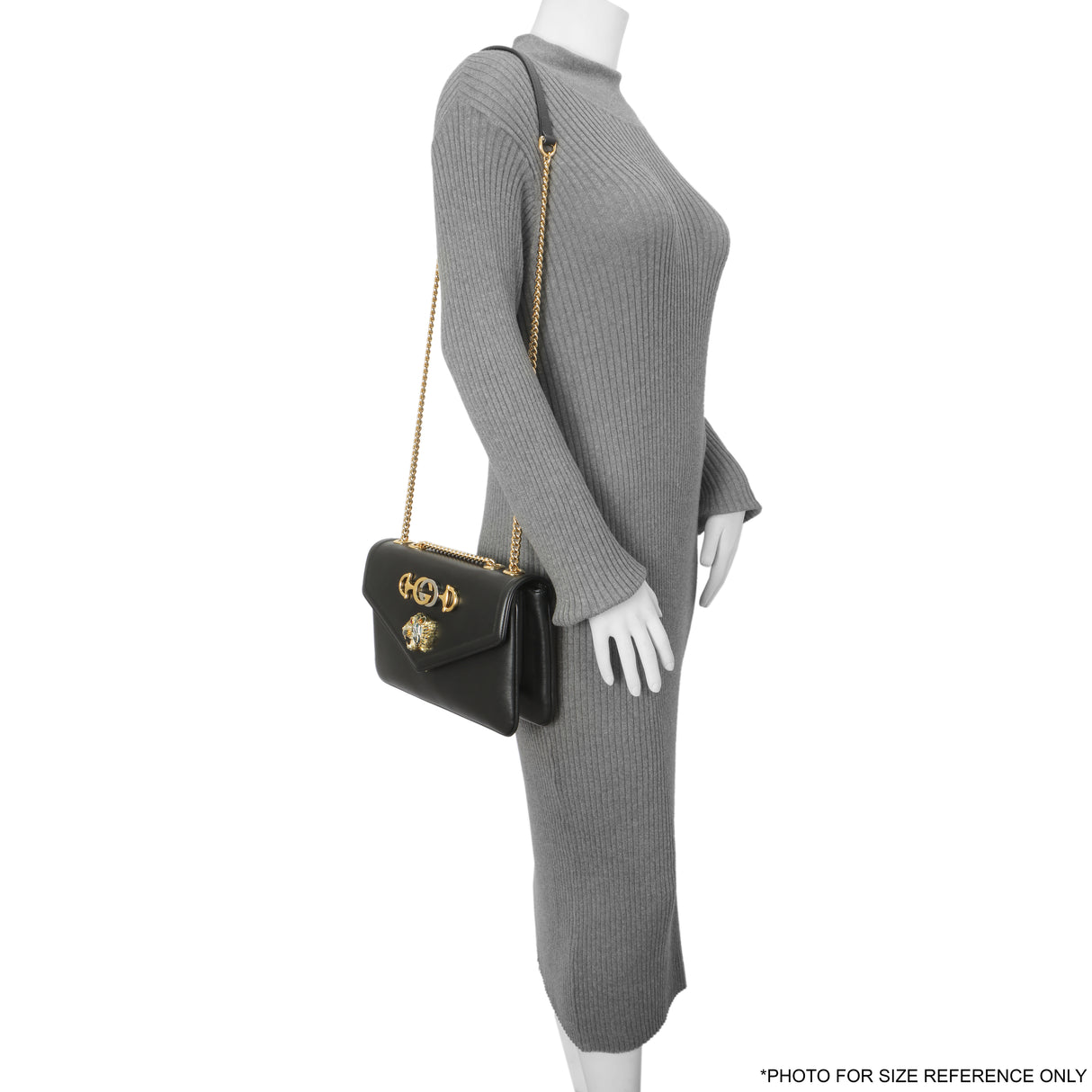 Gucci Black Calfskin Medium Rajah Shoulder Bag Handbags Gucci