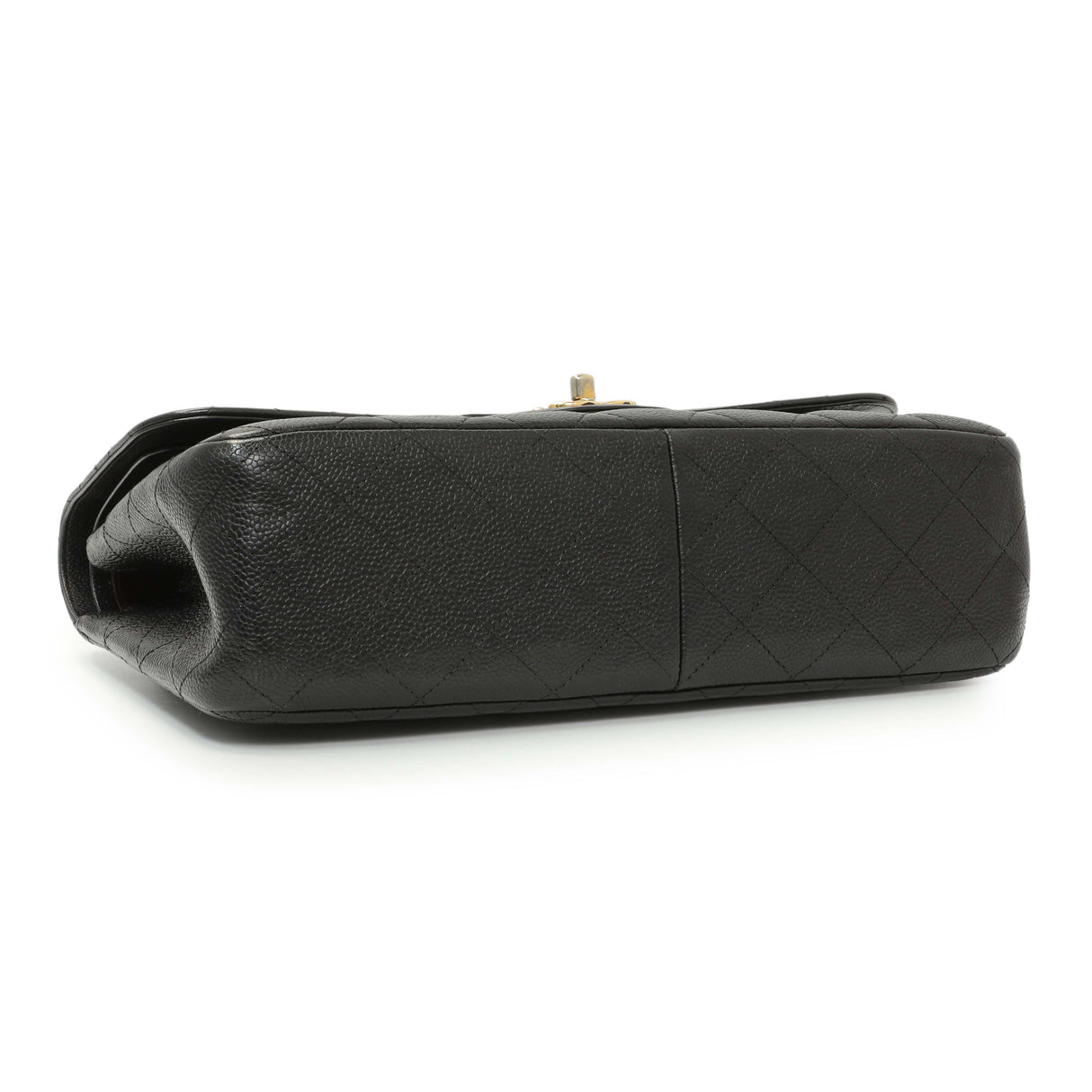 Chanel Black Quilted Caviar Jumbo Double Flap Handbags Chanel