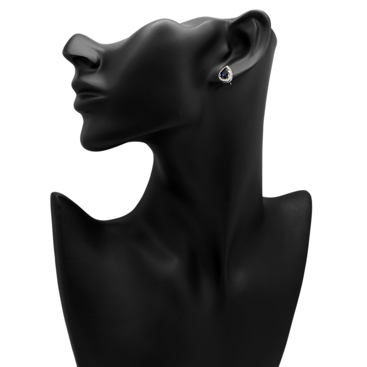 18K White Gold 3.08 Carat Sapphire Diamond Earrings Modaselle