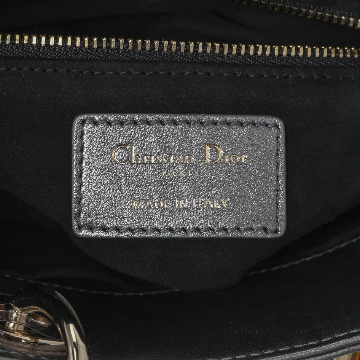 Christian Dior Metallic Grey Lambskin Cannage Small Small My ABCDior Lady Dior Handbags Christian Dior