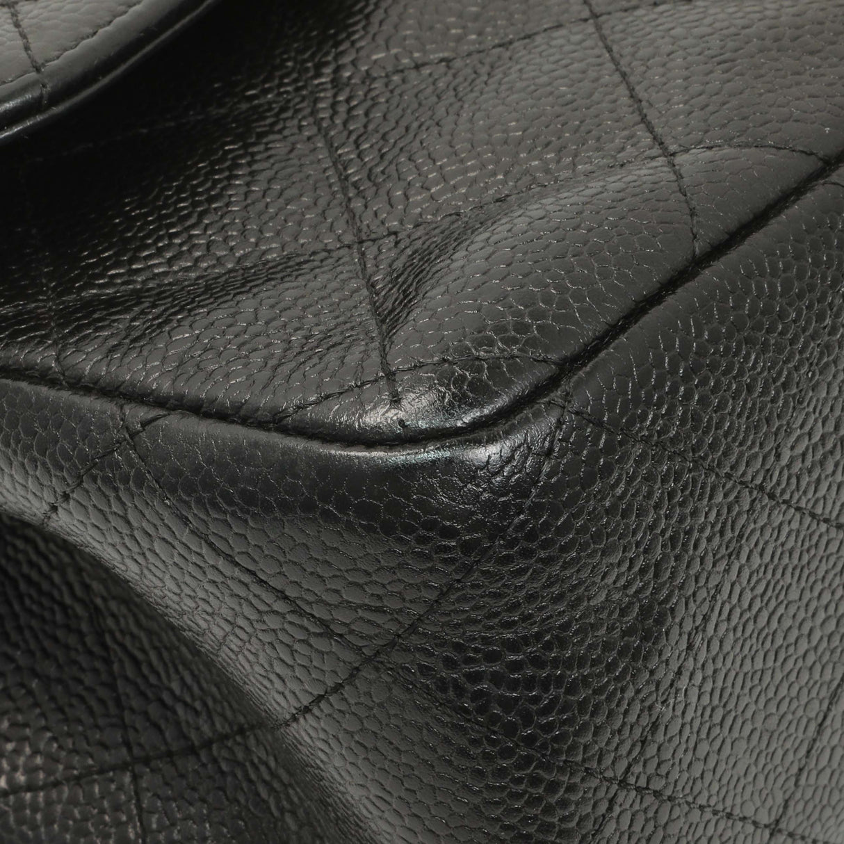Chanel Black Quilted Caviar Jumbo Double Flap Handbags Chanel