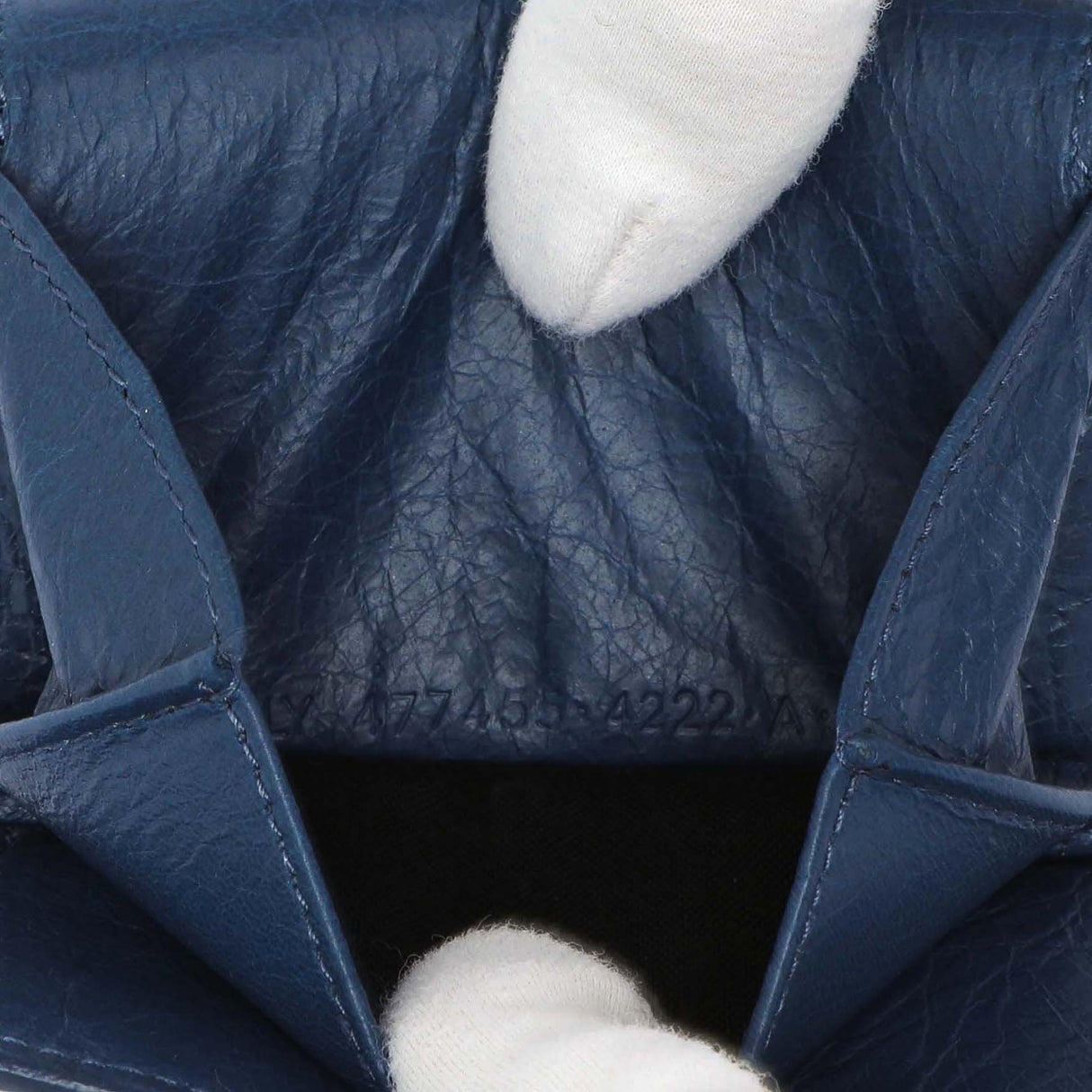 Balenciaga Blue Lambskin Classic Mini Wallet Accessories Balenciaga