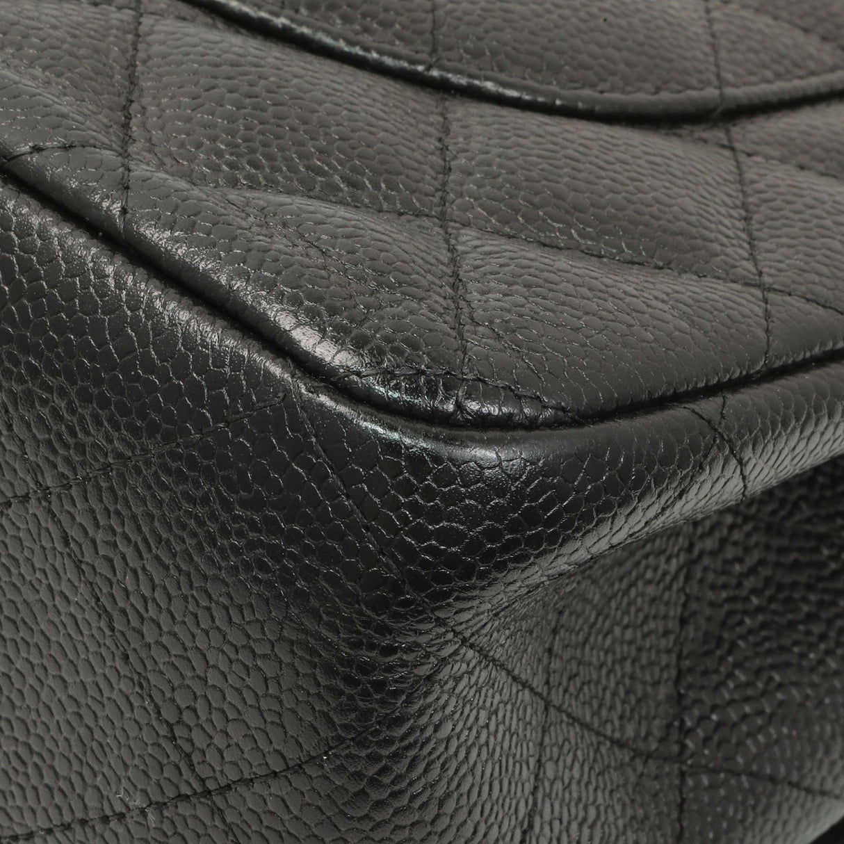 Chanel Black Quilted Caviar Jumbo Double Flap Handbags Chanel