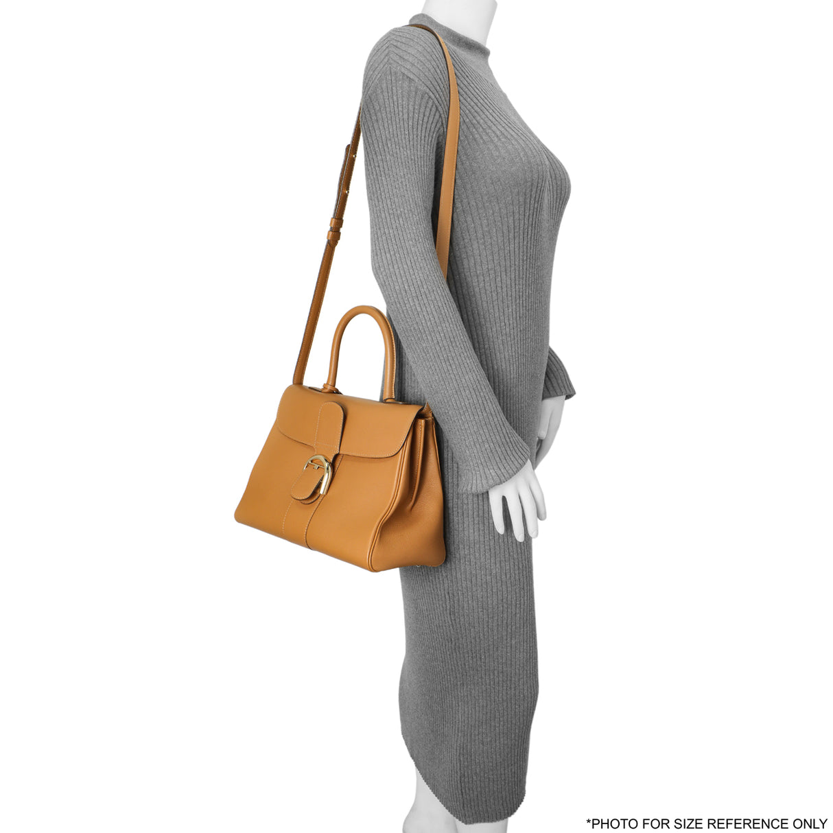 Delvaux Brown Grained Calfskin Brillant MM Handbags Delvaux