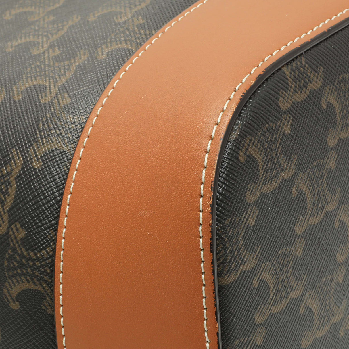 Celine Tan Triomphe Canvas Calfskin Medium Bucket Bag Handbags Celine