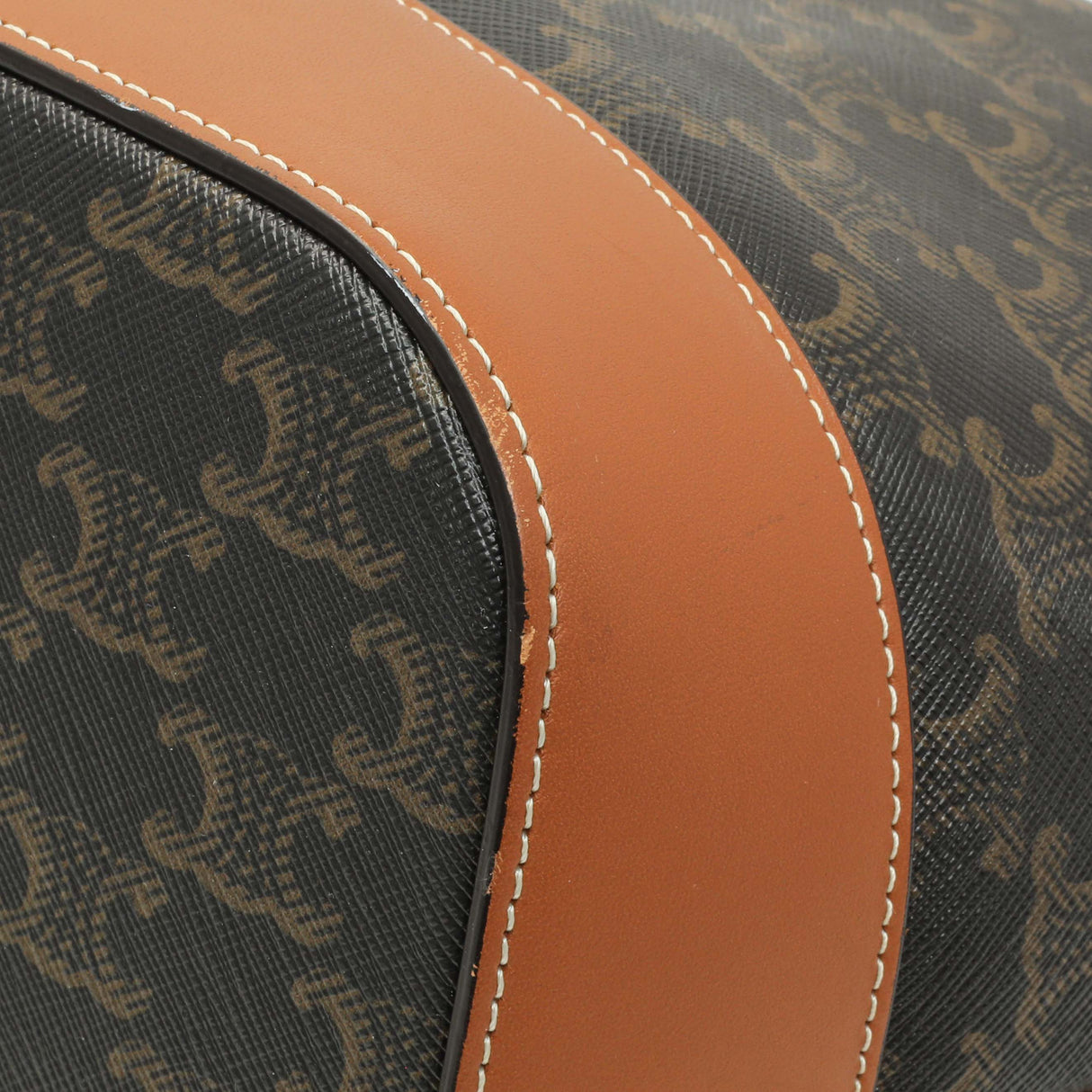 Celine Tan Triomphe Canvas Calfskin Medium Bucket Bag Handbags Celine