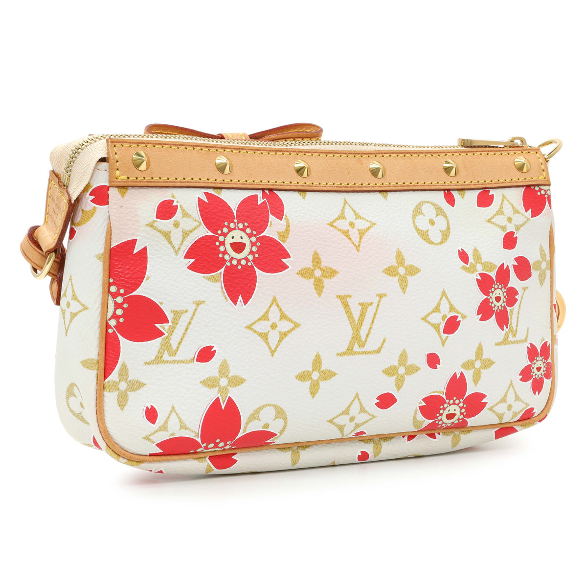 Louis Vuitton White Cherry Blossom Pochette Accessoires Handbags Louis Vuitton