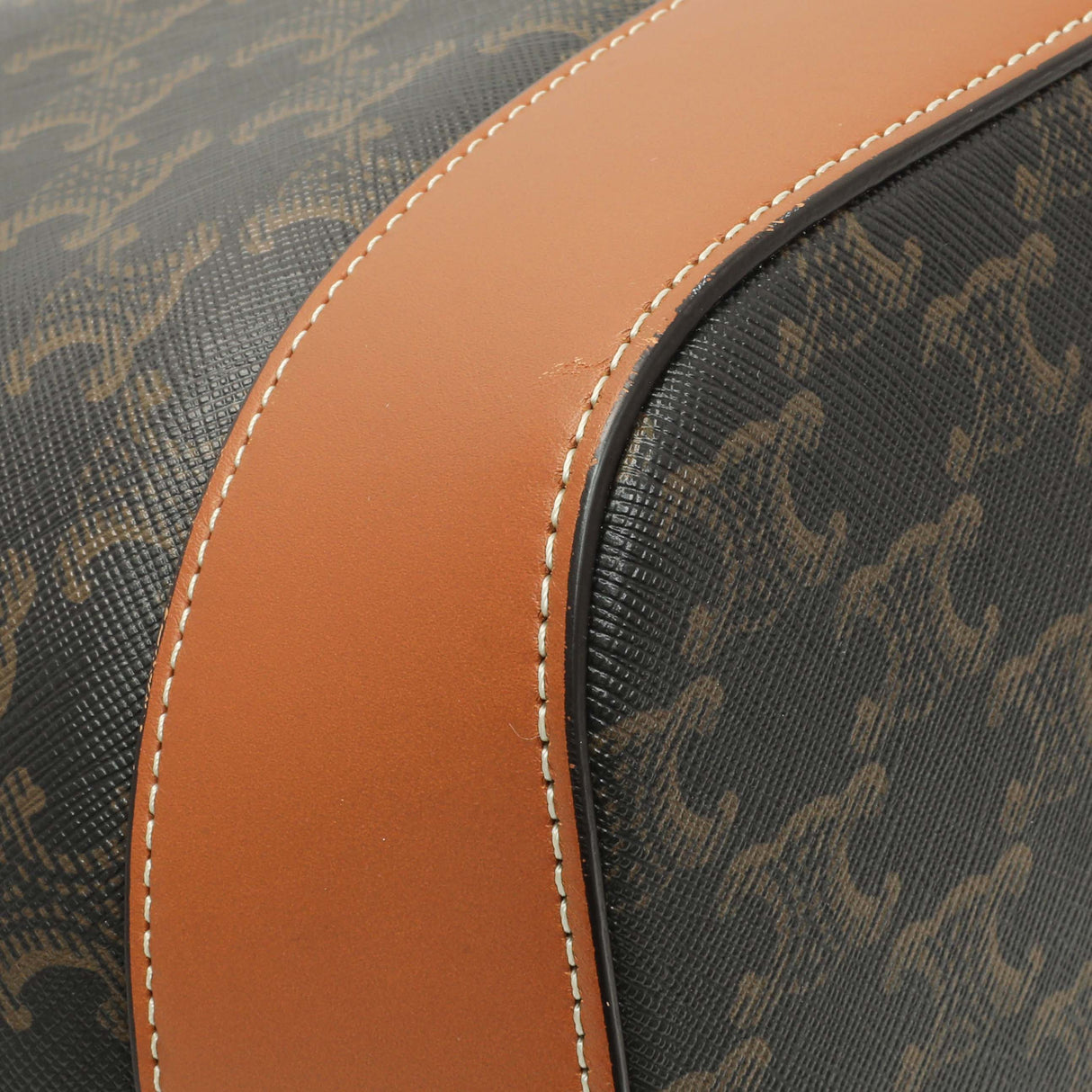 Celine Tan Triomphe Canvas Calfskin Medium Bucket Bag Handbags Celine