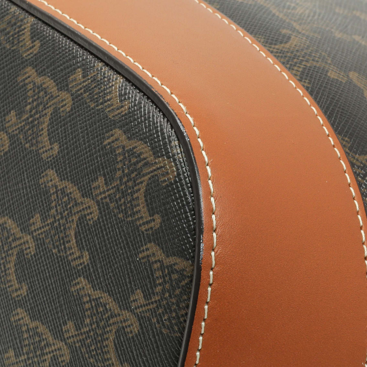 Celine Tan Triomphe Canvas Calfskin Medium Bucket Bag Handbags Celine