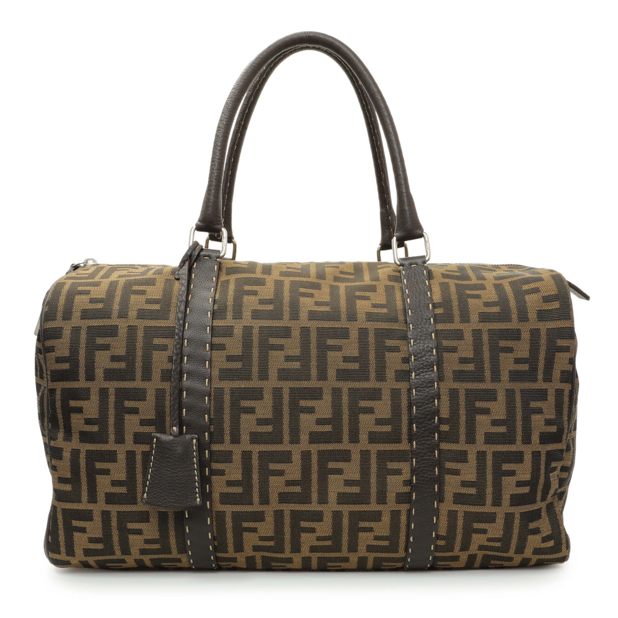 Fendi Zucca Selleria Large Boston Bag Handbags Fendi