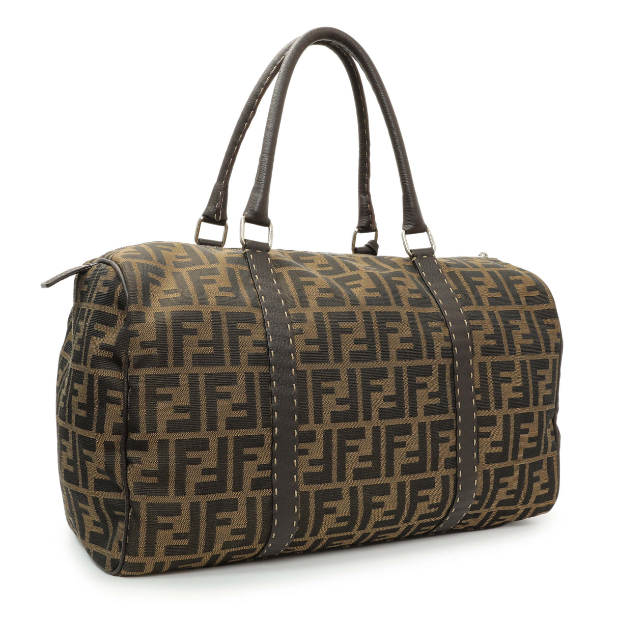 Fendi Zucca Selleria Large Boston Bag Handbags Fendi