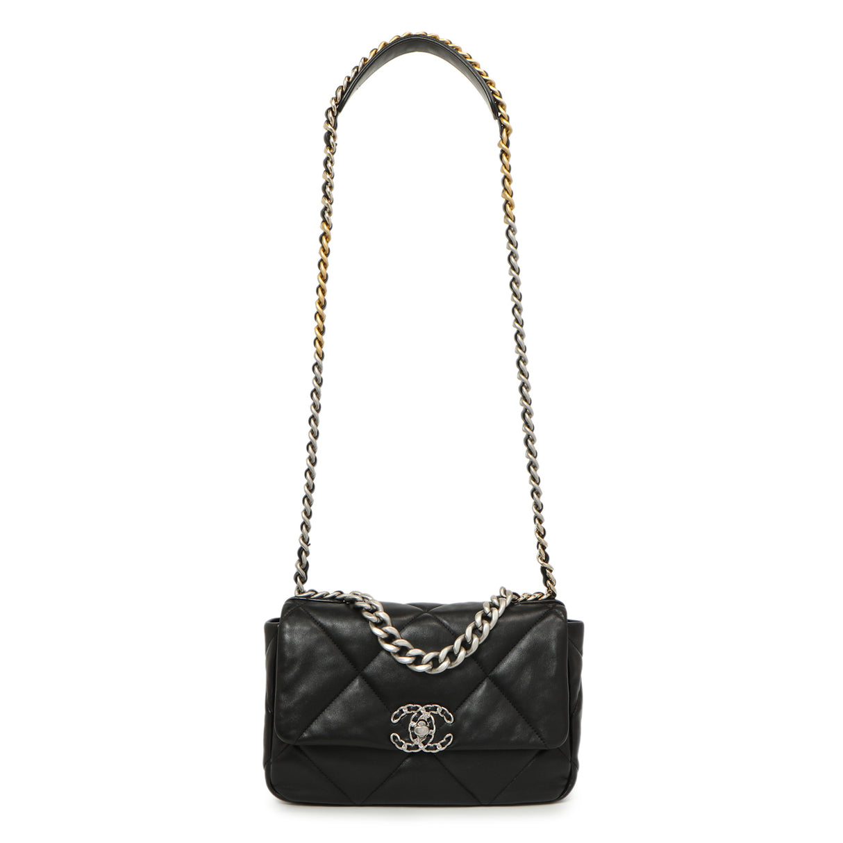 Chanel Black Quilted Lambskin Medium 19 Flap Handbags Chanel