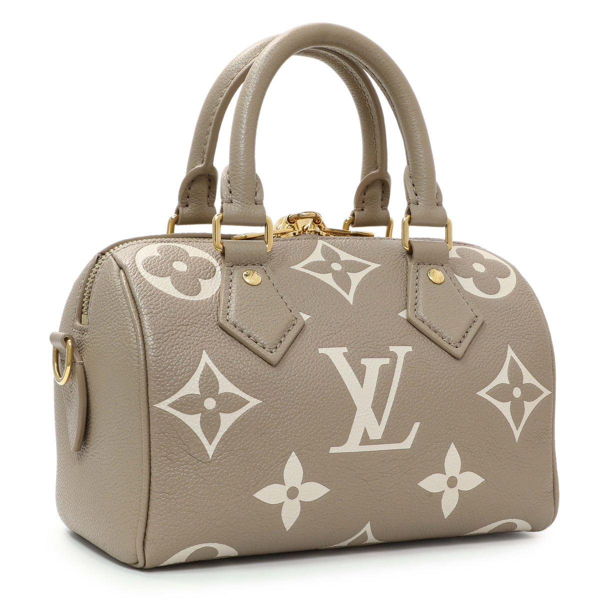 Louis Vuitton Tourterelle Creme Empreinte Monogram Giant Speedy 20 Bandouliere Handbags Louis Vuitton
