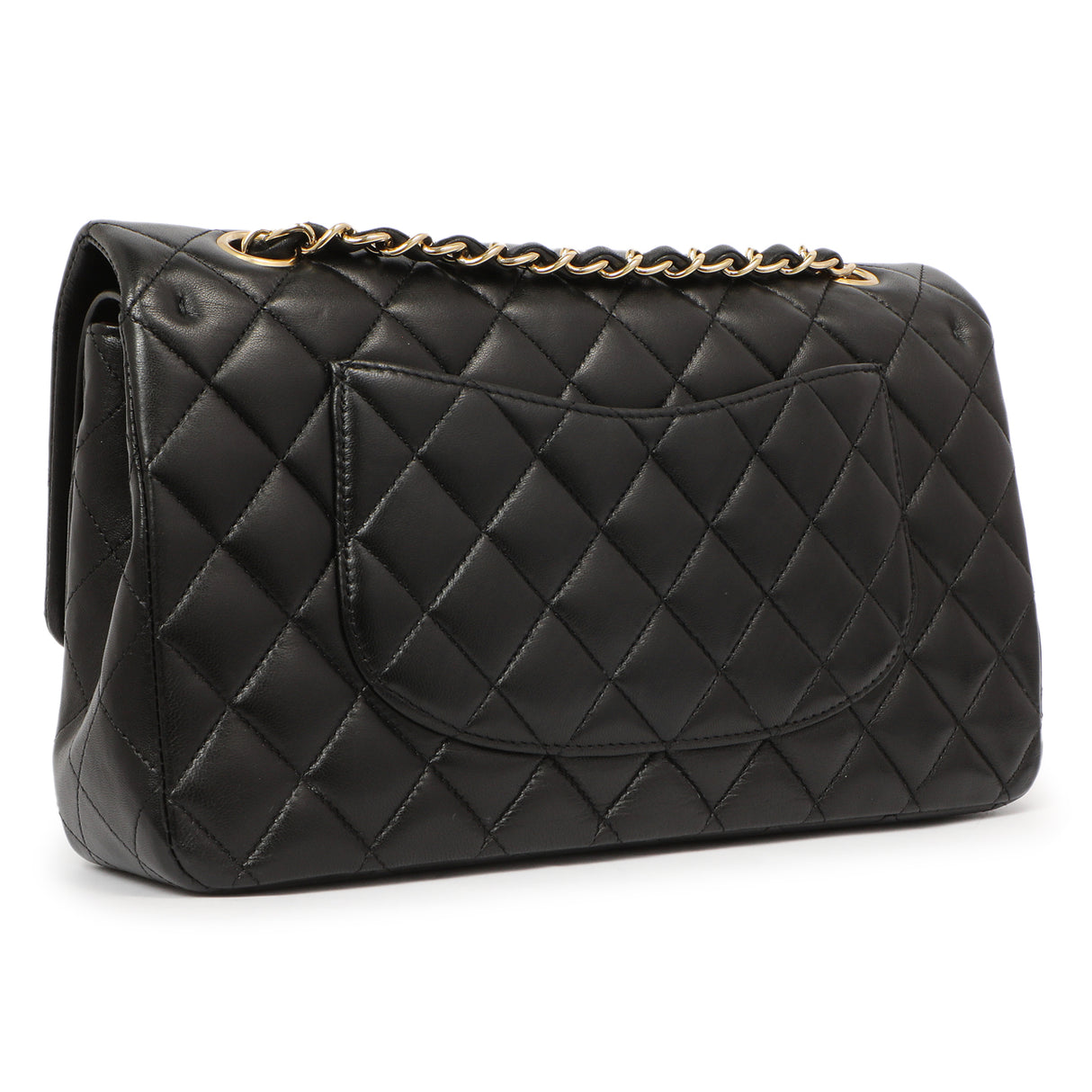 Chanel Black Quilted Lambskin Medium Classic Double Flap Handbags Chanel