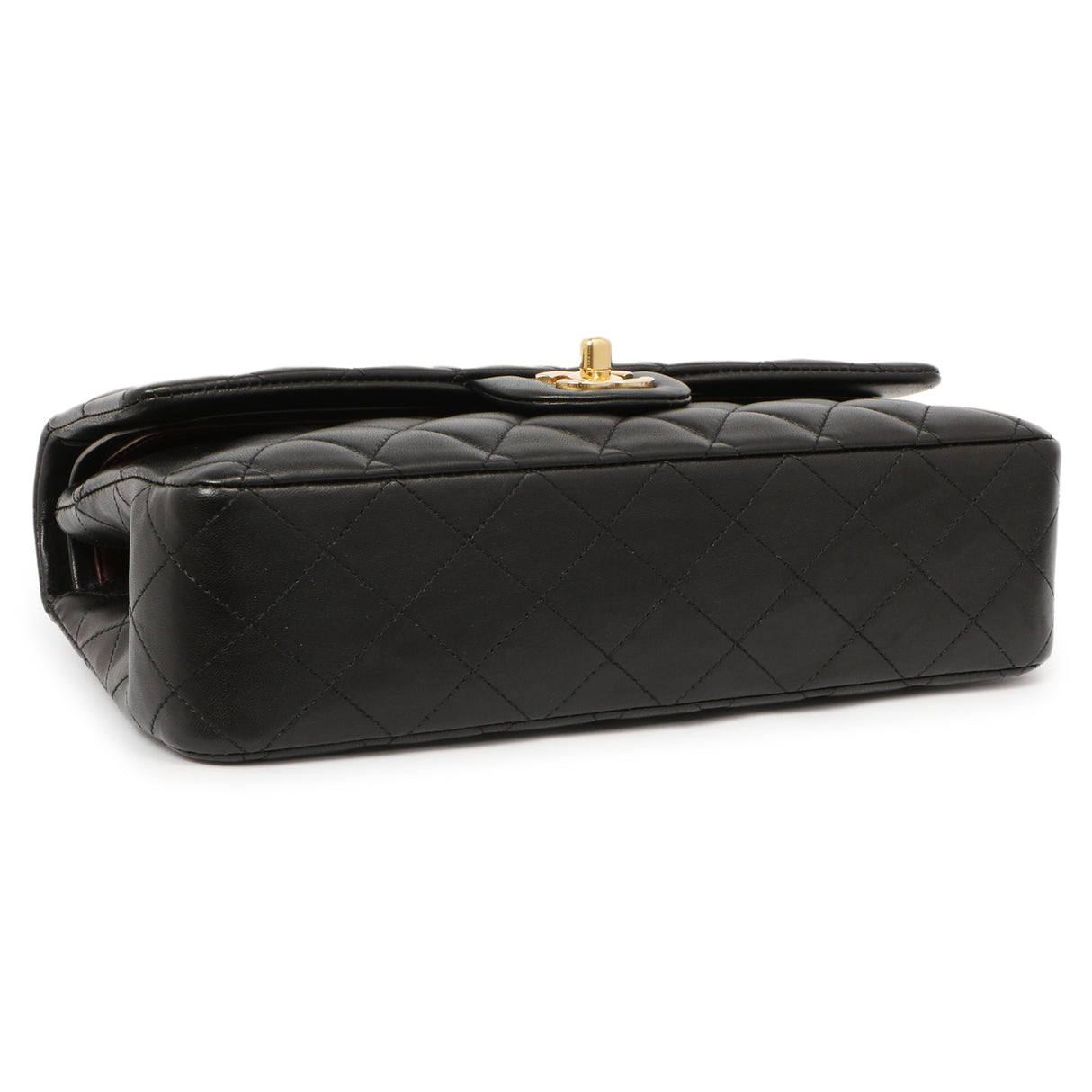 Chanel Black Quilted Lambskin Medium Classic Double Flap Handbags Chanel