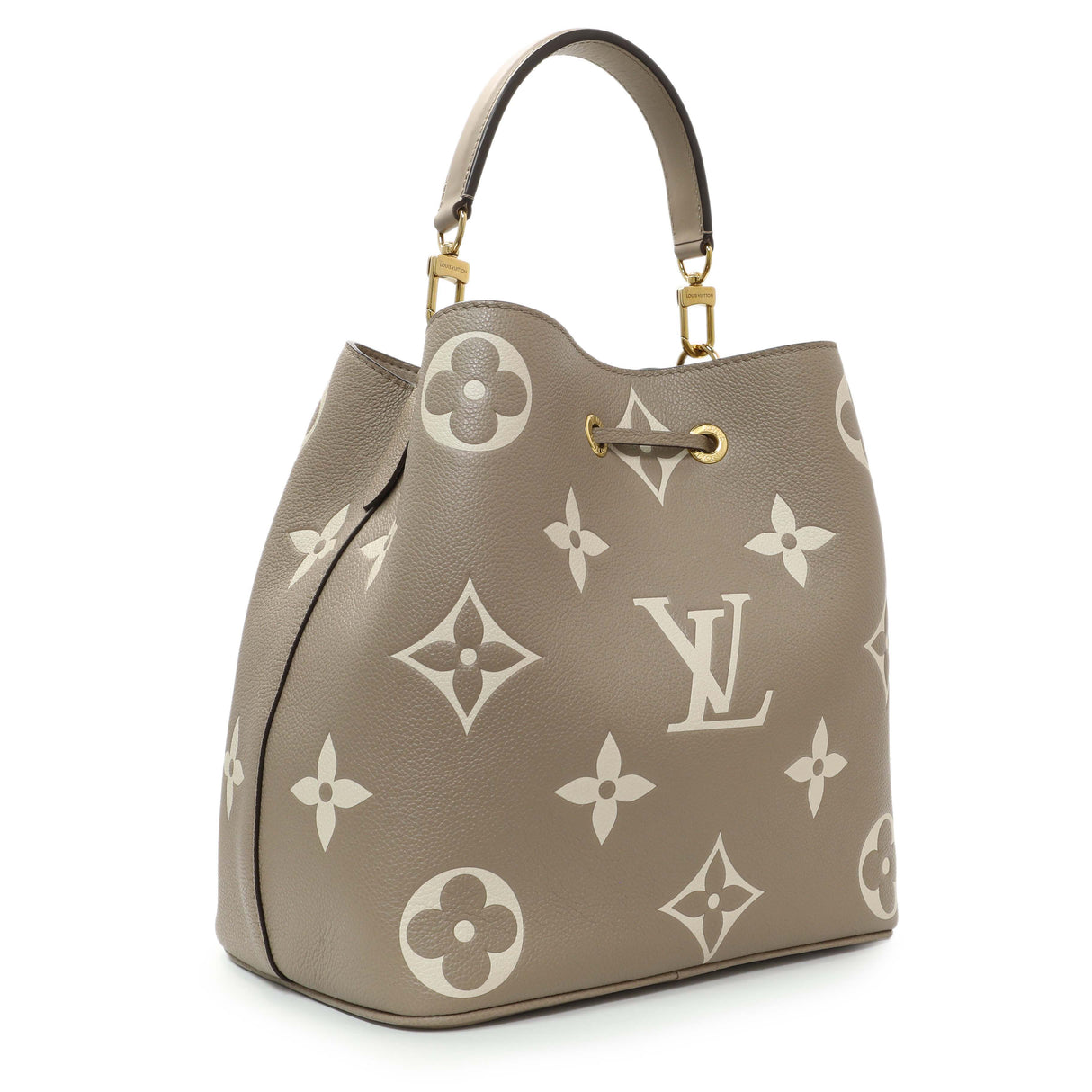 Louis Vuitton Tourterelle Creme Empreinte Monogram Giant Neonoe MM Handbags Louis Vuitton