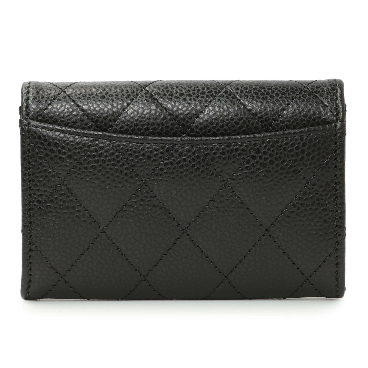 Chanel Black Quilted Caviar Flap Card Holder Wallet Accessories Chanel