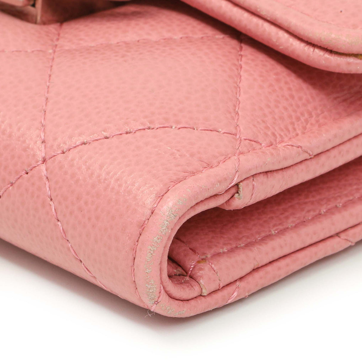 Chanel Pink Quilted Grained Calfskin CC Box Flap Wallet Accessories Chanel