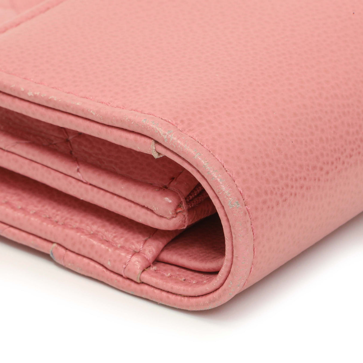 Chanel Pink Quilted Grained Calfskin CC Box Flap Wallet Accessories Chanel