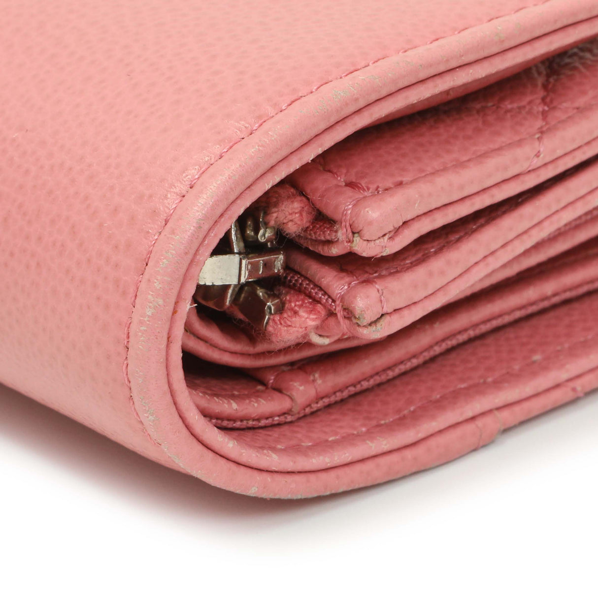 Chanel Pink Quilted Grained Calfskin CC Box Flap Wallet Accessories Chanel