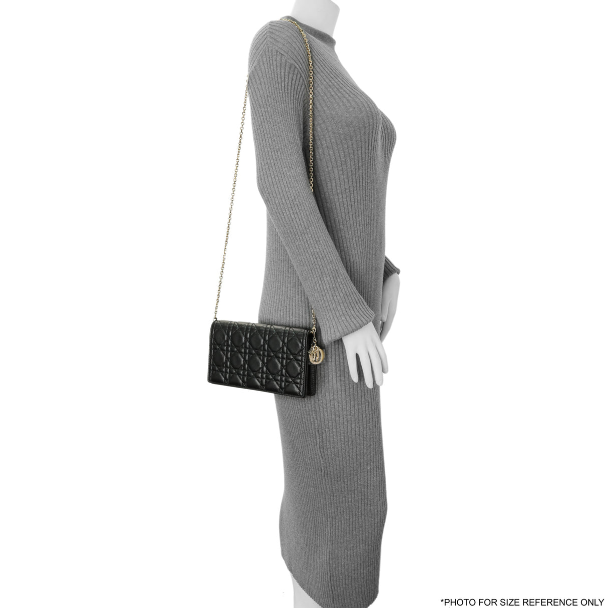 Christian Dior Black Lambskin Cannage Lady Dior Pouch Handbags Christian Dior