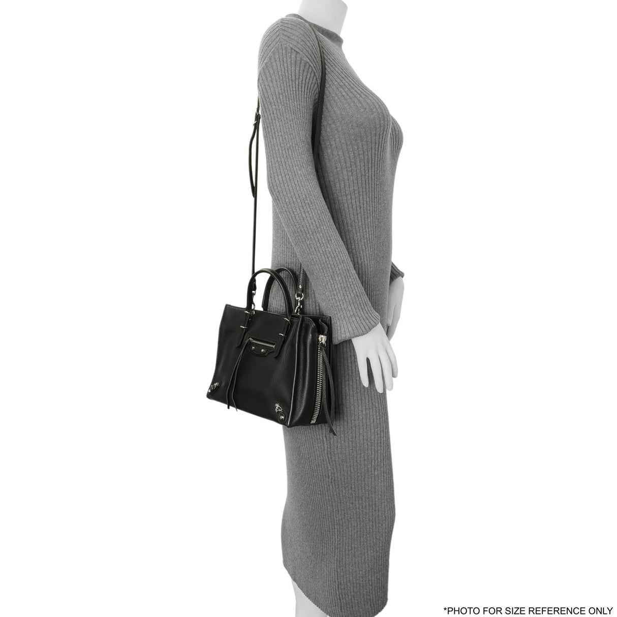 Balenciaga Black Veau Papier A6 Zip Around Black Tote Handbags Balenciaga