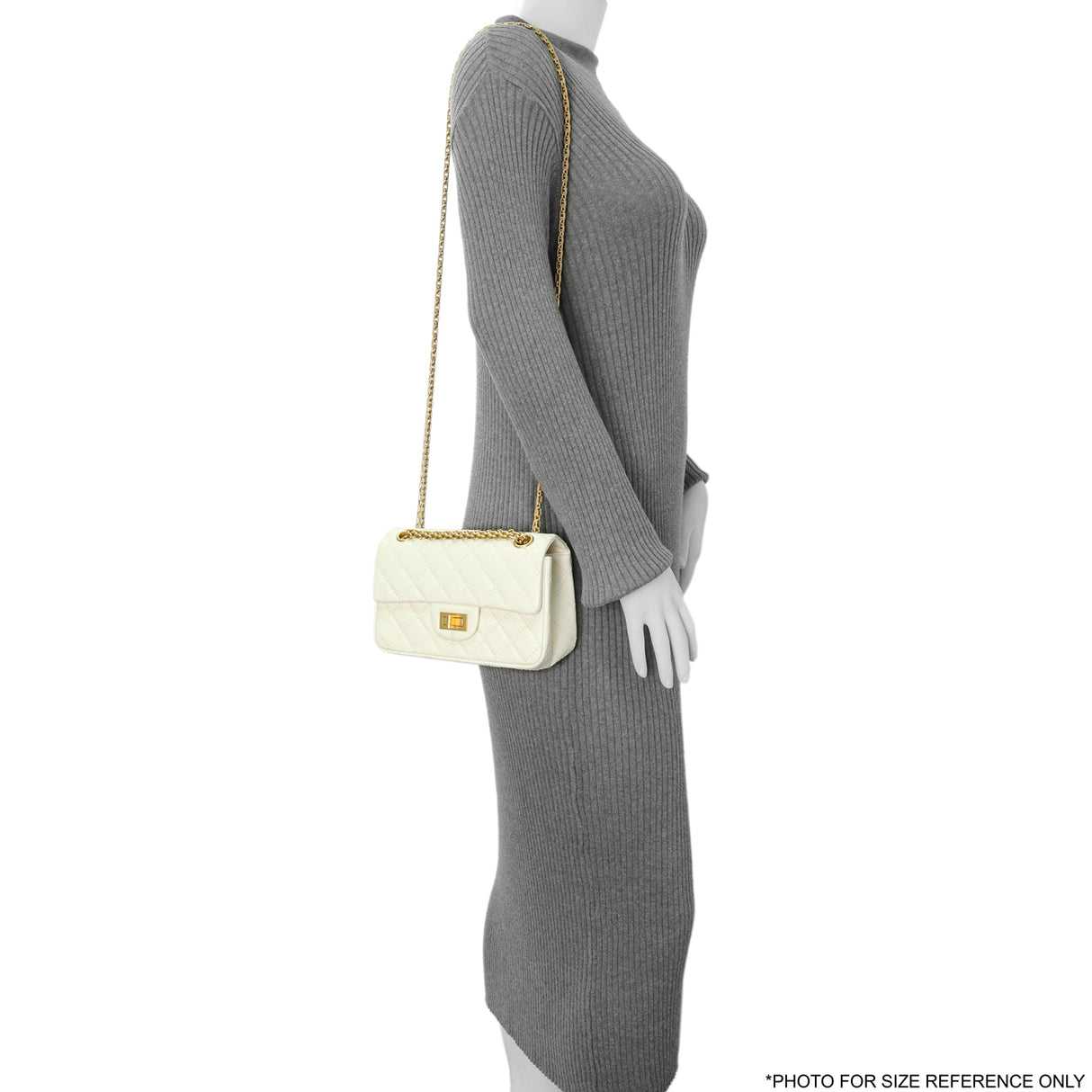 Chanel White Quilted Aged Calfskin 2.55 Reissue Flap 224 Handbags Chanel