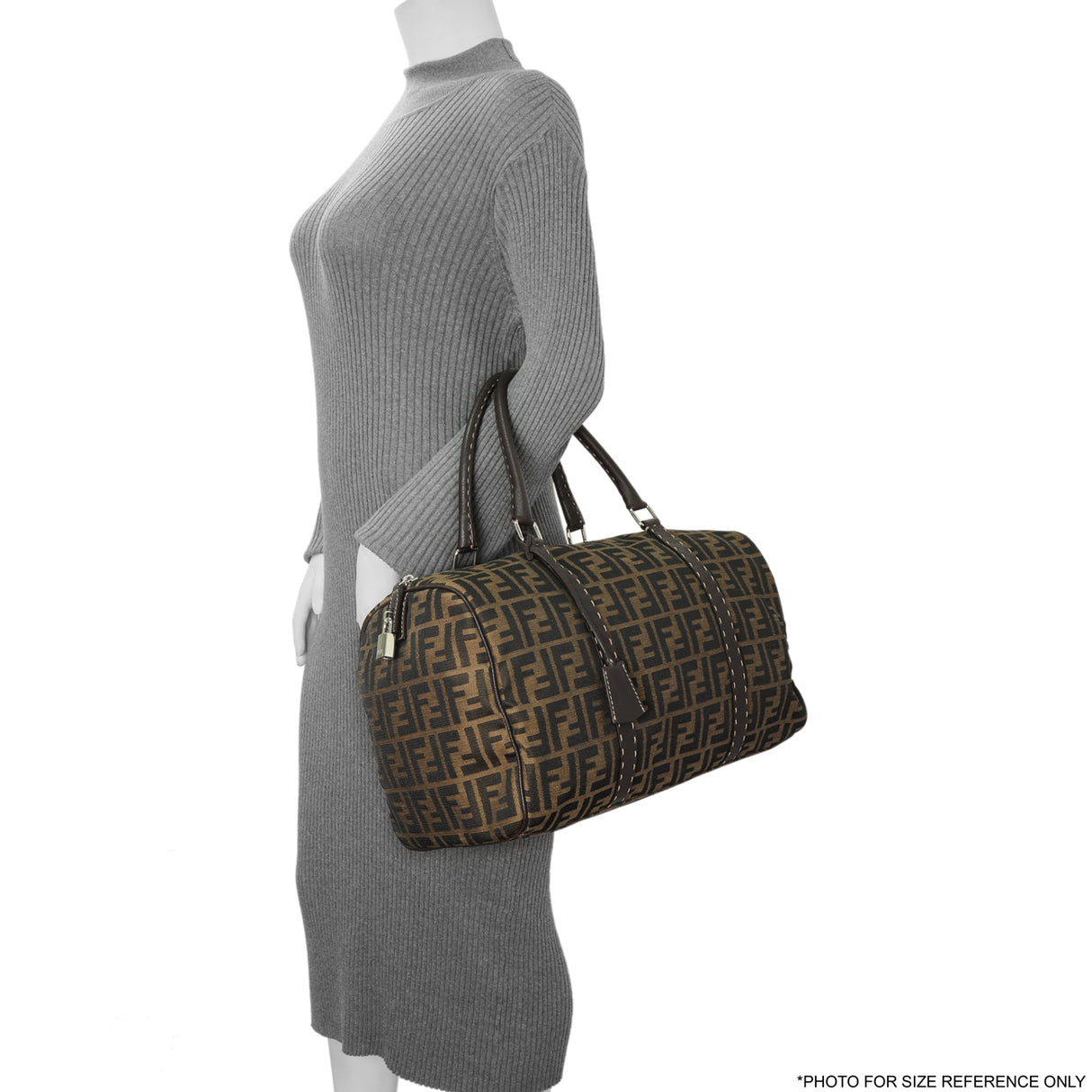 Fendi Zucca Selleria Large Boston Bag Handbags Fendi