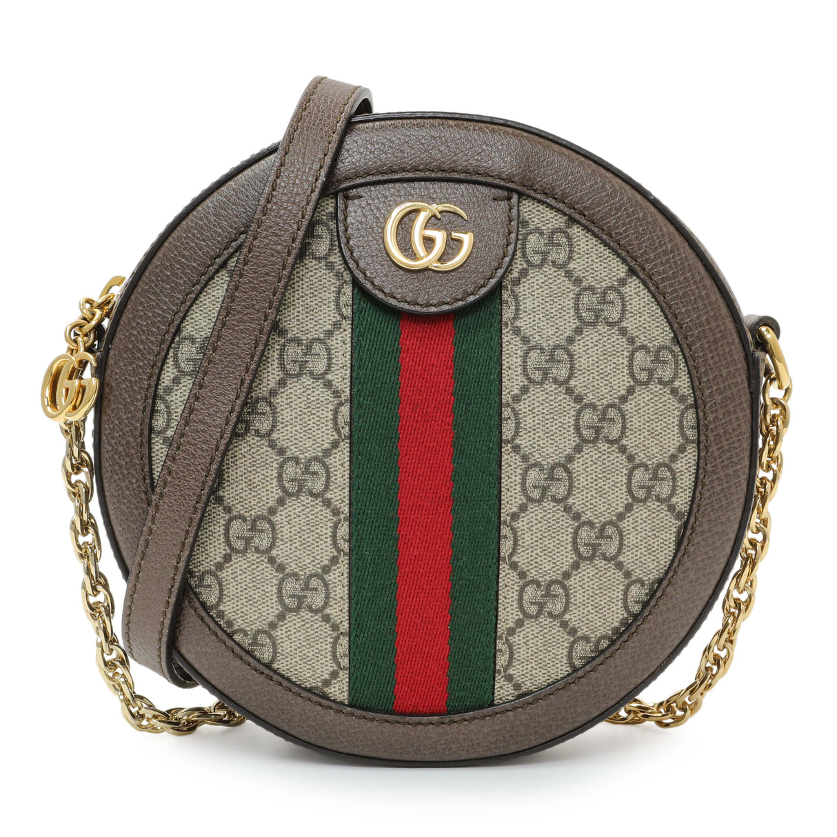 Gucci GG Supreme Monogram Web Mini Ophidia Round Shoulder Bag Handbags Gucci