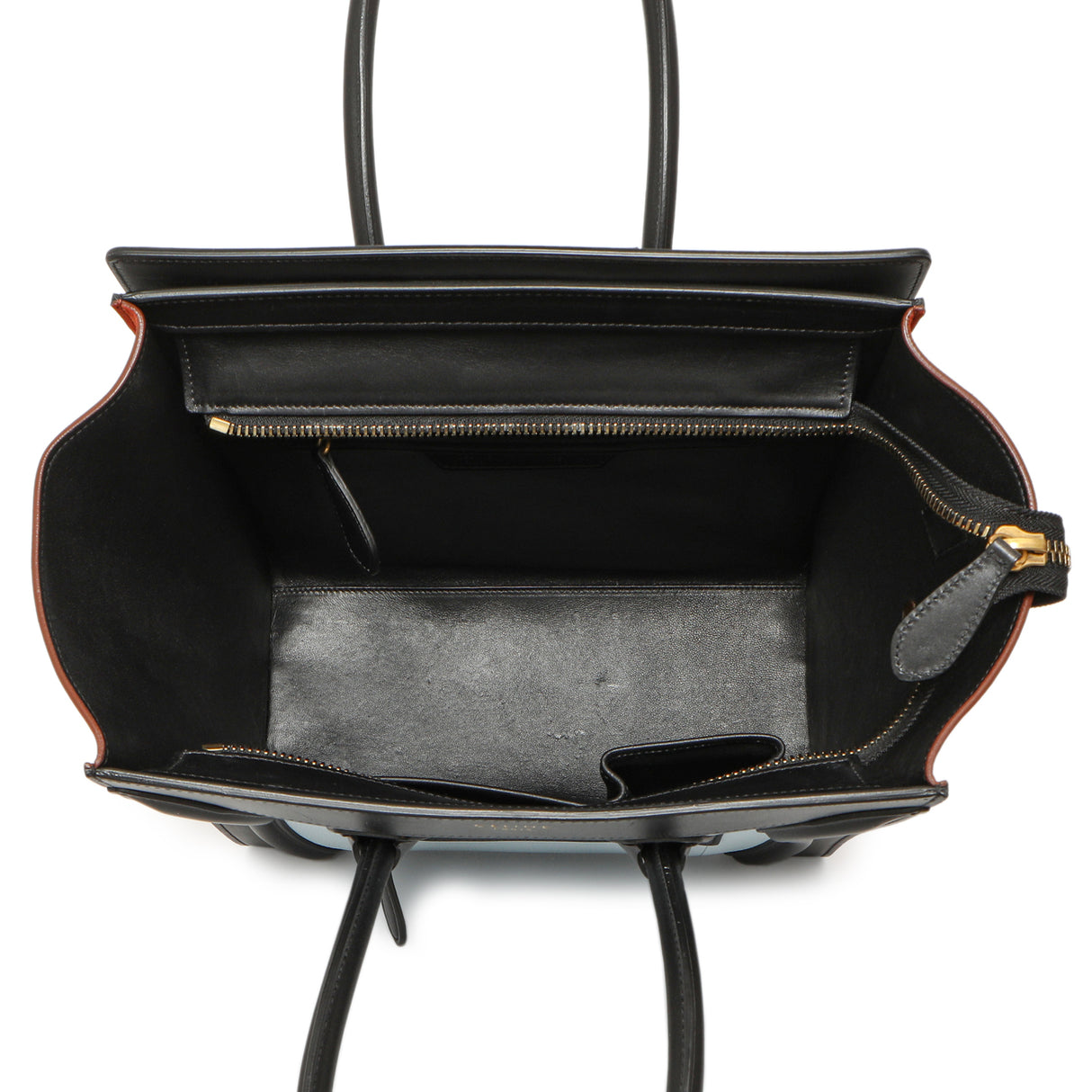 Celine Tricolor Calfskin Micro Luggage Tote Handbags Celine