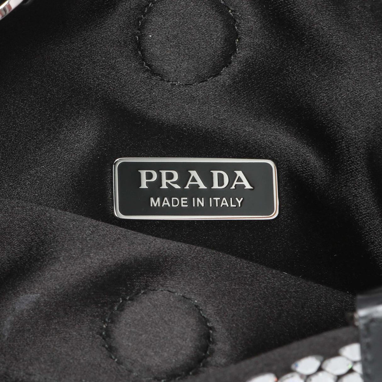 Prada Black Satin Crystal Embellished Mini Tote Handbags Prada